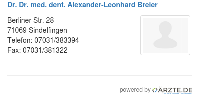Dr dr med dent alexander leonhard breier