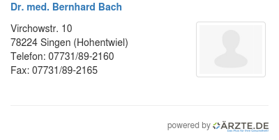 Dr med bernhard bach