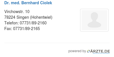 Dr med bernhard ciolek