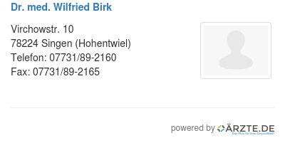 Dr med wilfried birk