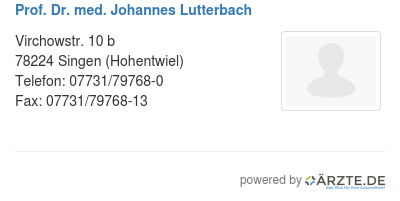 Prof dr med johannes lutterbach
