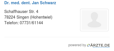 Dr med dent jan schwarz