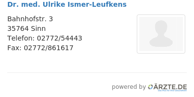 Dr med ulrike ismer leufkens