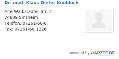 Dr med klaus dieter knobloch