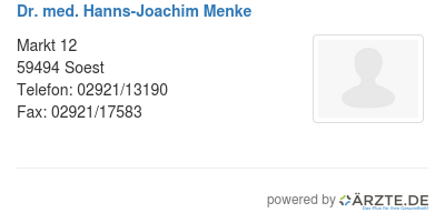 Dr med hanns joachim menke