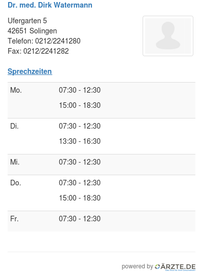 Dr med dirk watermann