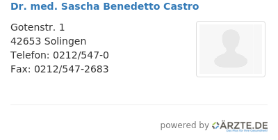 Dr med sascha benedetto castro