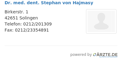 Dr med dent stephan von hajmasy