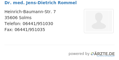 Dr med jens dietrich rommel