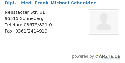 Dipl med frank michael schneider