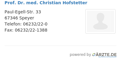 Prof dr med christian hofstetter