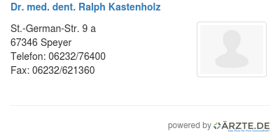 Dr med dent ralph kastenholz