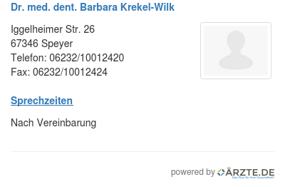 Dr med dent barbara krekel wilk