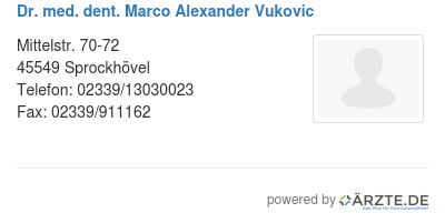 Dr med dent marco alexander vukovic