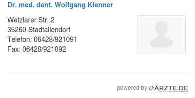 Dr med dent wolfgang klenner