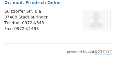 Dr med friedrich oehm