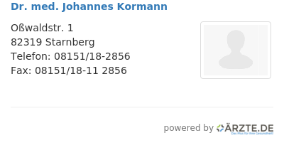 Dr med johannes kormann