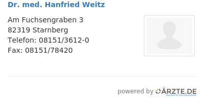 Dr med hanfried weitz