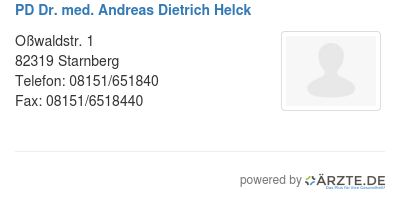 Pd dr med andreas dietrich helck