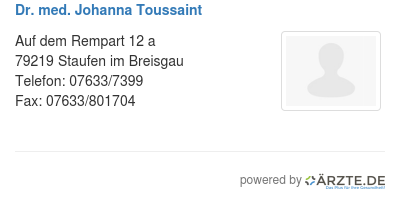 Dr med johanna toussaint