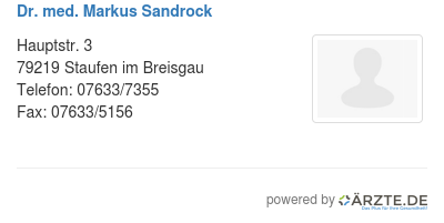 Dr med markus sandrock