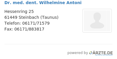 Dr med dent wilhelmine antoni 588170