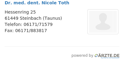 Dr med dent nicole toth