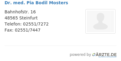 Dr med pia bodil mosters