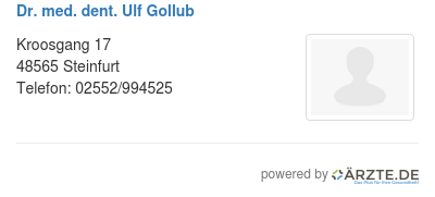 Dr med dent ulf gollub