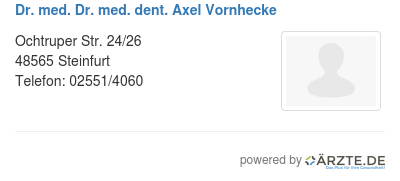 Dr med dr med dent axel vornhecke