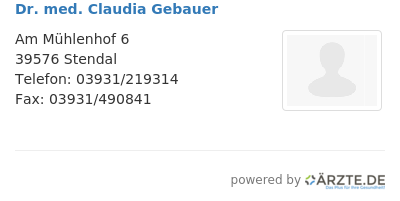 Dr med claudia gebauer