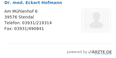 Dr med eckart hofmann