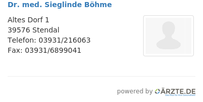 Dr med sieglinde boehme