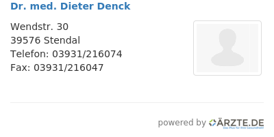 Dr med dieter denck