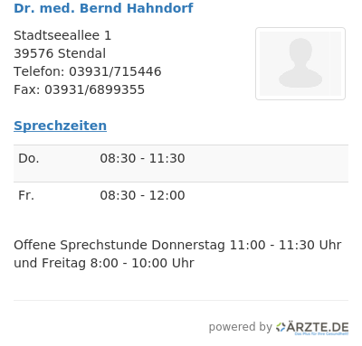 Dr med bernd hahndorf