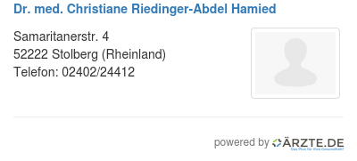 Dr med christiane riedinger abdel hamied