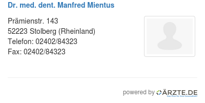 Dr med dent manfred mientus