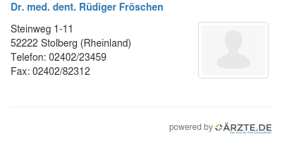 Dr med dent ruediger froeschen