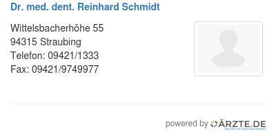 Dr med dent reinhard schmidt