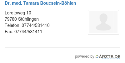Dr med tamara boucsein boehlen