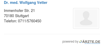 Dr med wolfgang vetter