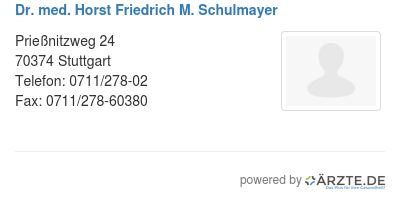 Dr med horst friedrich m schulmayer