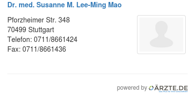Dr med susanne m lee ming mao