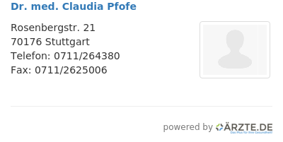 Dr med claudia pfofe
