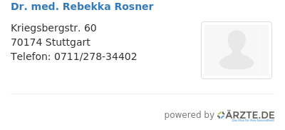 Dr med rebekka rosner