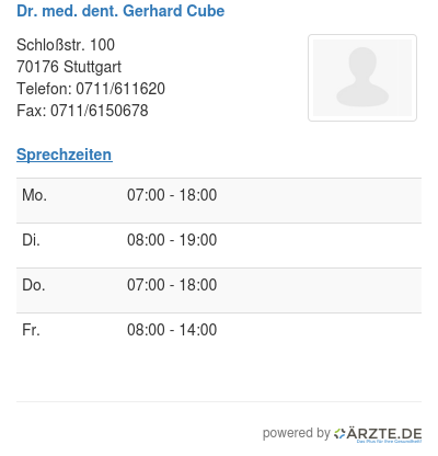 Dr med dent gerhard cube
