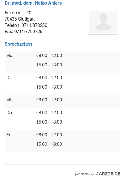 Dr med dent heiko ahlers