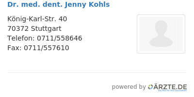 Dr med dent jenny kohls