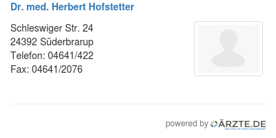 Dr med herbert hofstetter