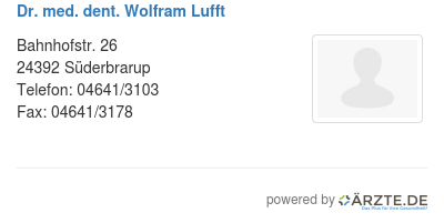 Dr med dent wolfram lufft